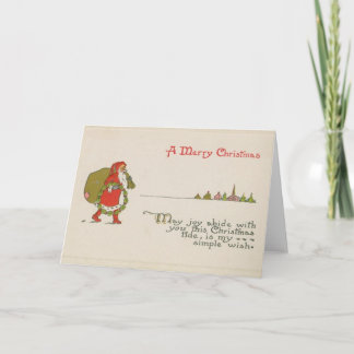 Papai Noel com Cartão de Natal de Wreath