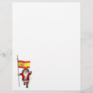 Papai Noel Com Estandarte Da Espanha