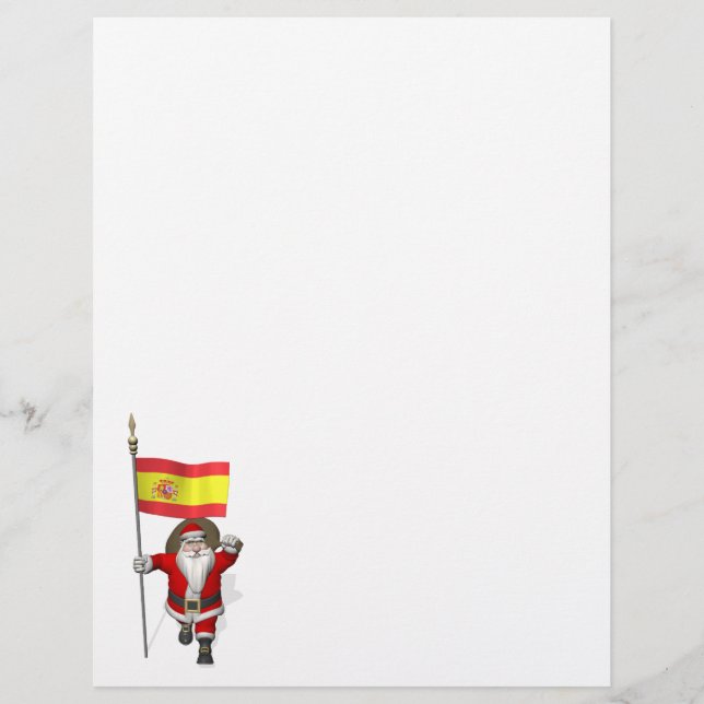 Papai Noel Com Estandarte Da Espanha (Frente)