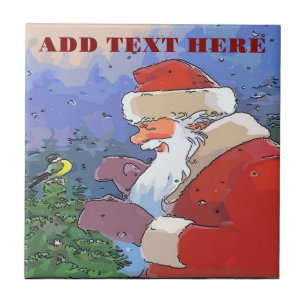 Papai Noel com Pássaro