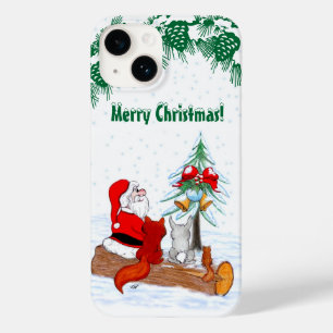Papai Noel com Raposa e Esquilo de Coelho