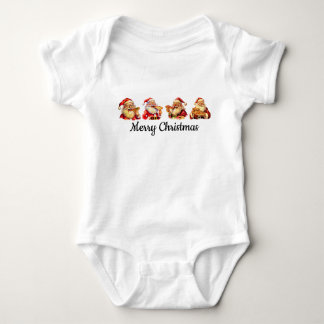 Papai Noel comendo pizza, Camiseta de Bebê Natal