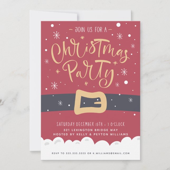 Papai Noel | Convite para Festa de Fim de Ano (Frente)