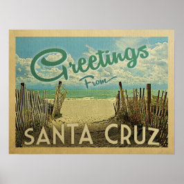 Papai noel Cruz Poster Viagens vintage Beach