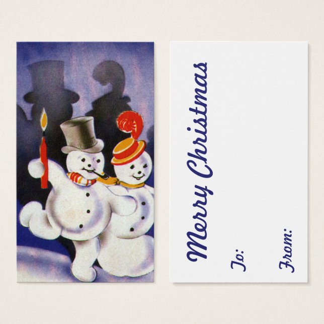 Papai Noel dançante de Natal vintage com velas (Frente & Verso)