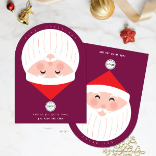 Papai Noel de Cabeça para Baixo Cartão de Natal Co