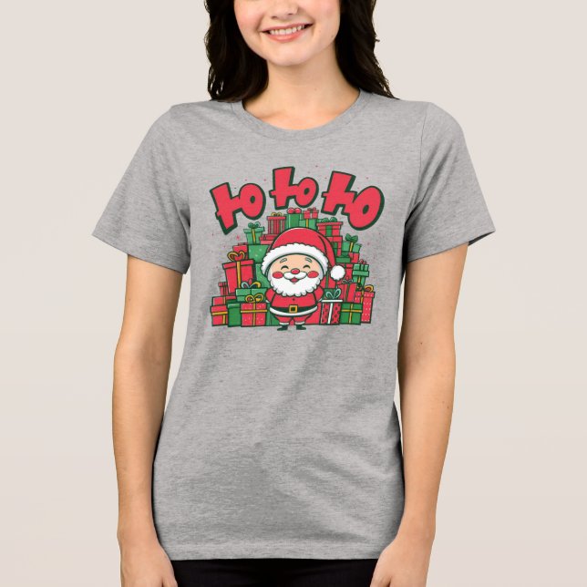 Papai Noel de Desenho Animado Alegre Natal (Frente)