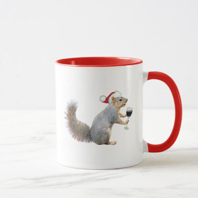 Papai noel de esquilo com caneca de vinho (Direita)