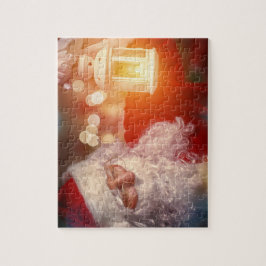 Papai Noel de Natal com Quebra-cabeça de serra cla