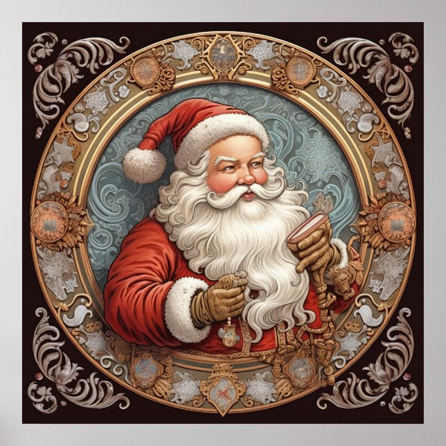 Papai noel de Natal Festivo Poster (Frente)