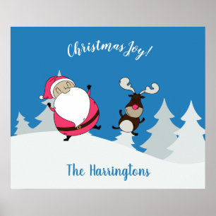 Papai noel de poster de texto personalizado para d