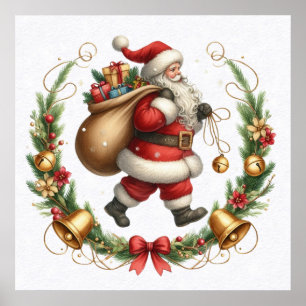 Papai noel de Poster de Vintage