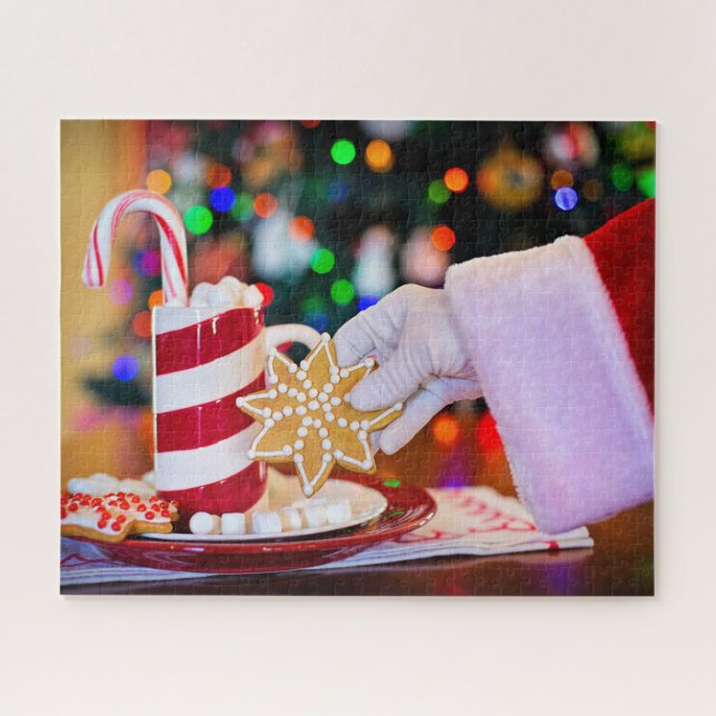 Papai noel de Quebra-cabeça de Cookies de Natal (Horizontal)