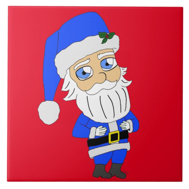 Papai Noel de Terno Azul Chibi (Frente)