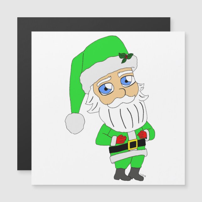 Papai Noel de traje verde chibi (Frente/Verso)