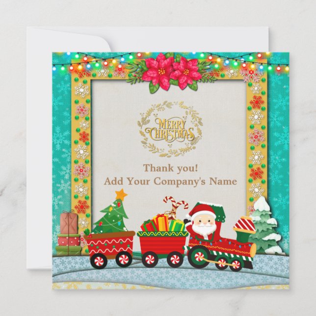 Papai Noel de Trem com Presentes e Árvore de Natal (Frente)