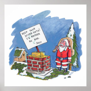 Papai noel de valor de Não para poster