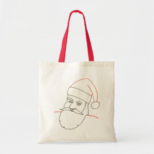 Papai Noel, desenho esboçado, bolsas de canvas col