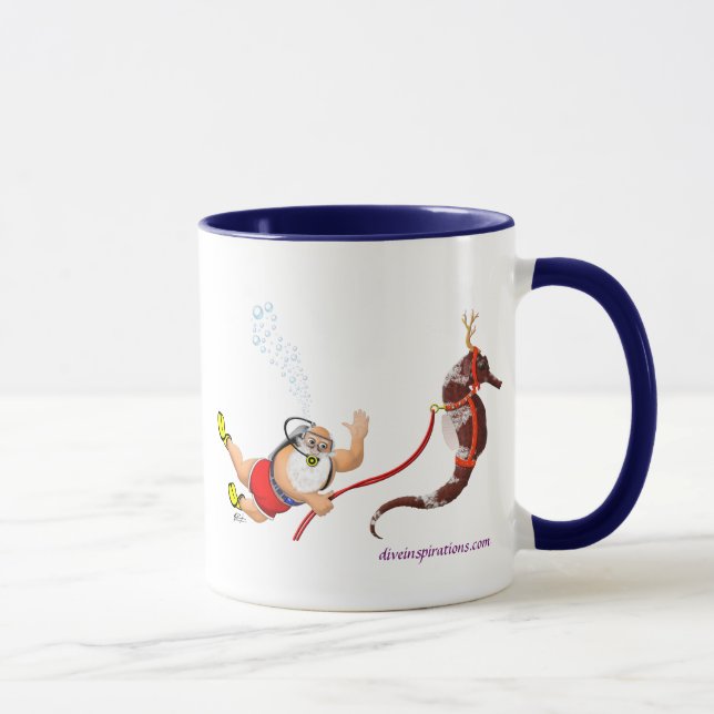Papai noel do mergulho autónomo & caneca do cavalo (Direita)
