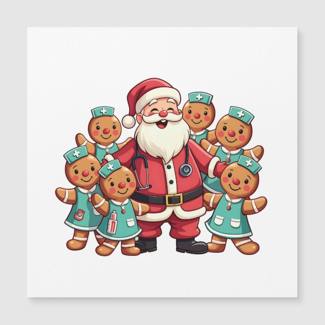 Papai Noel do Natal Biscoitos de gengibre Enfermei (Frente)