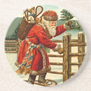 Papai noel do natal vintage da porta copos nos