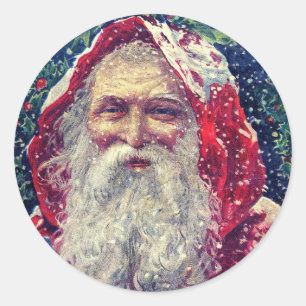 Papai noel do natal vintage em etiquetas da neve