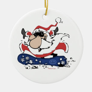 Papai noel do Snowboard com ornamento conhecidos