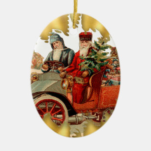 Papai noel do vintage em enfeites de natal do
