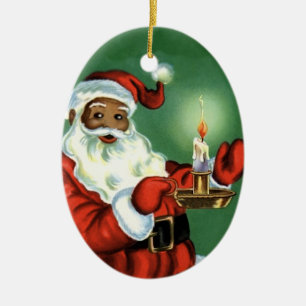 Papai noel dos enfeites de natal do afro-americano