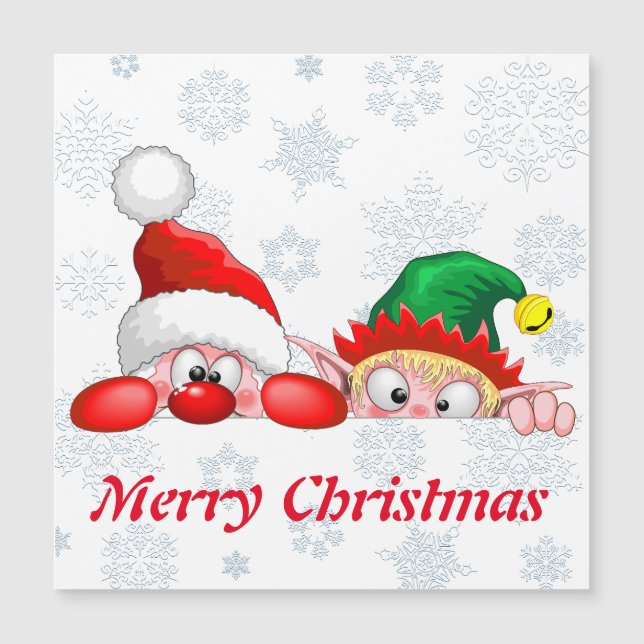 Papai Noel e Elfo Personagens Fofos e Divertidos E (Frente)