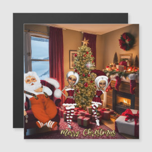 Papai Noel e Elfos depois do trabalho.