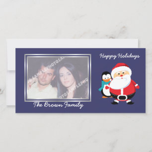 Papai Noel E Pinguim Bonitos No cartão com fotos D