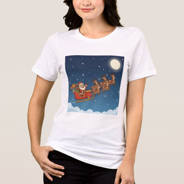 Papai Noel e Rena Voando Sobre a Lua – Mágico (Frente)