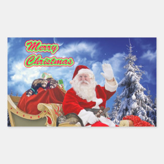 Papai Noel e seus adesivos de Feriado