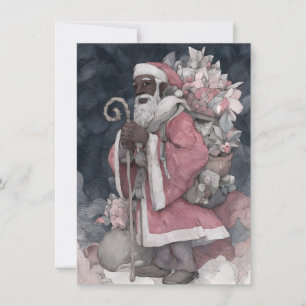 Papai Noel é um Homem Negro Cartões de Natal Único