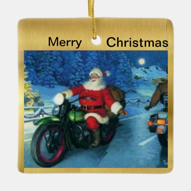 Papai noel em uns enfeites de natal da motocicleta (Frente)