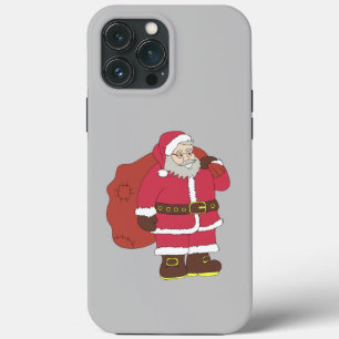 Papai Noel em vermelho com saco de presentes e ócu