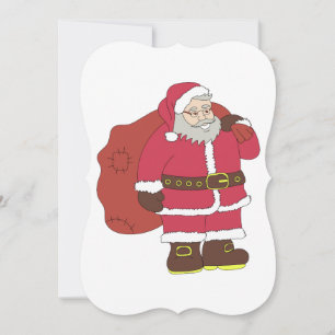 Papai Noel em vermelho com saco de presentes e ócu