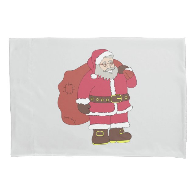 Papai Noel em vermelho com saco de presentes e ócu (Frente)