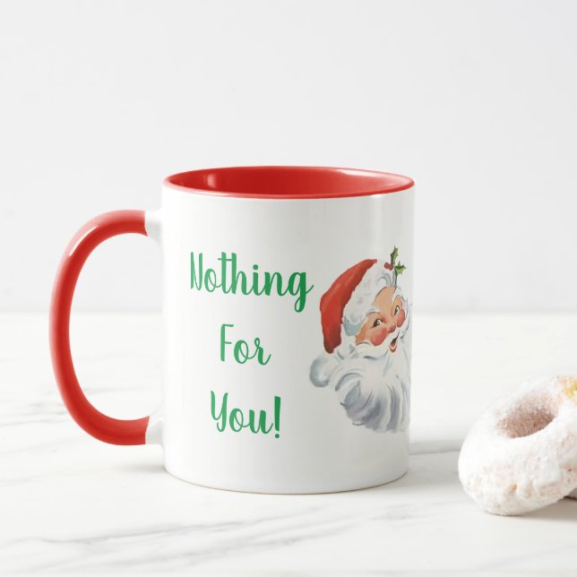 Papai noel engraçado nada para você caneca do (Com Donut)