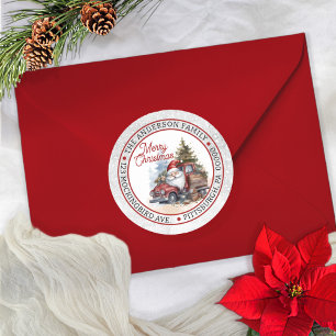Papai Noel Etiqueta de Endereço de Retorno de Ca