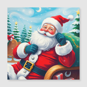 Papai Noel Feliz Relaxando no Trenó Festivo