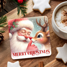 Papai Noel Fofo Rudolph Xmas Porta-Copos Arte Cart