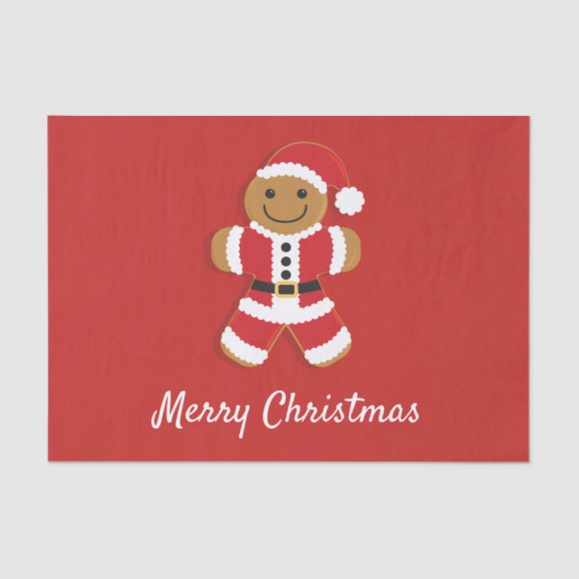 Papai noel Gingerbird Man | Papel tecidular (Frente )
