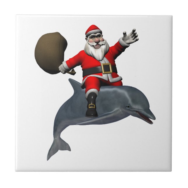 Papai Noel montado num golfinho (Frente)