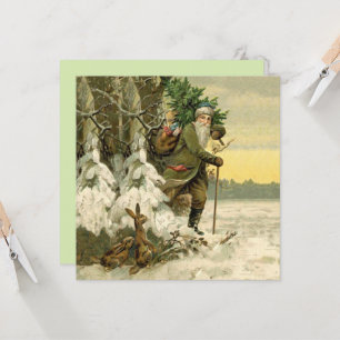 Papai Noel Natal Vitoriano Árvore de Natal Vintage