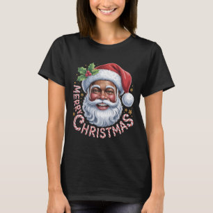 Papai Noel Negro Camisa Feliz Natal Africano Am