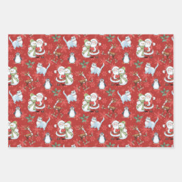 Papai Noel, Neve, Reindeer, Gato