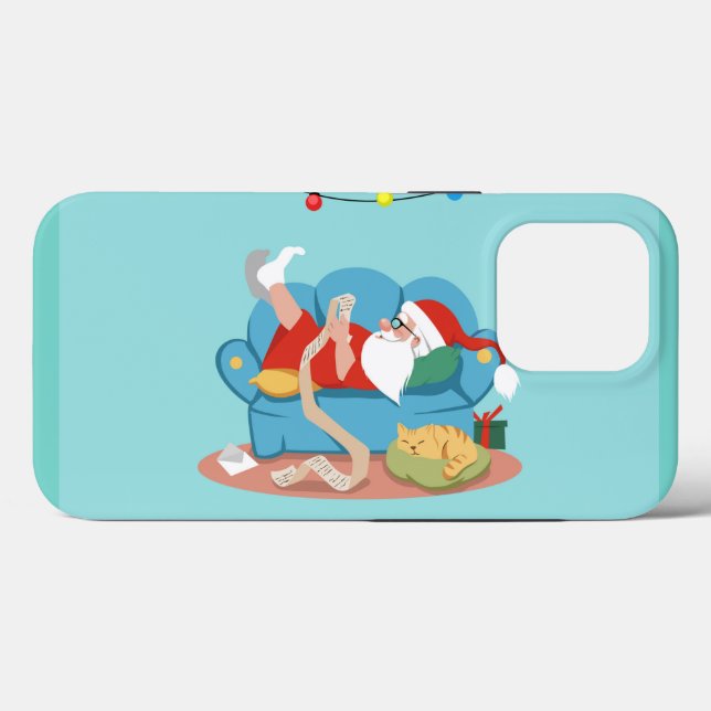 Papai Noel no sofá de pijama (Verso (horizontal))