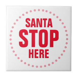 Papai Noel Pare Aqui vermelho e branco fofo engraç